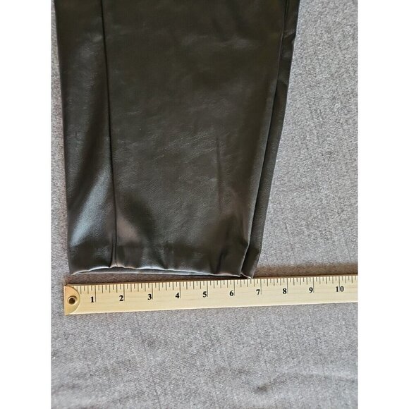 Old Navy Pants Womens US20 Black High Rise Faux Leather Zip Goth Office - Picture 8 of 16